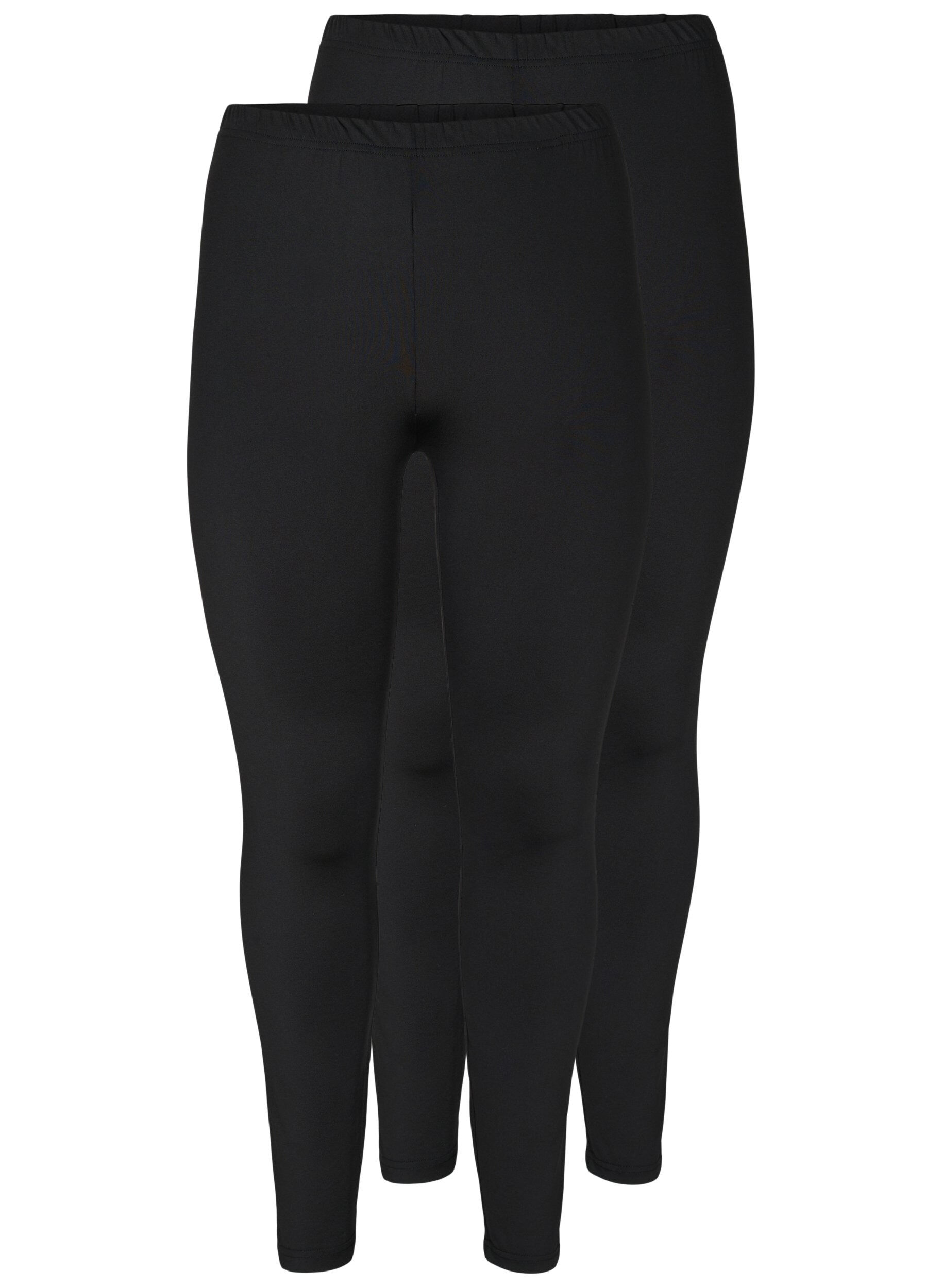 Zizzi2-pack basis leggings, Black, Packshot image number 0