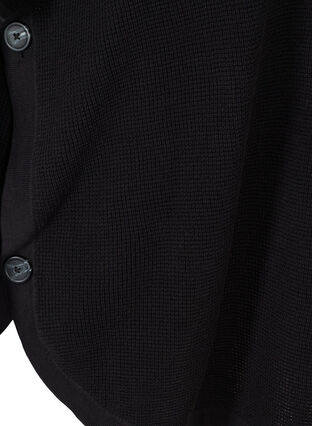 Gebreide poncho met korte mouwen en hoge hals, Black, Packshot image number 3