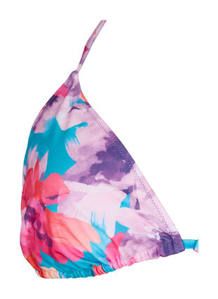 Driehoekige bikinitop met print, Pink Flower, Packshot image number 2