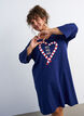 Chemise de nuit en coton bio &agrave; motif de No&euml;l, Bleu, Model image number 3