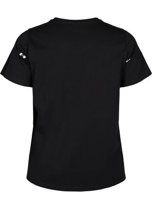 T-shirt en coton biologique avec des nœuds, Black W. Bow Emb. , Packshot image number 1