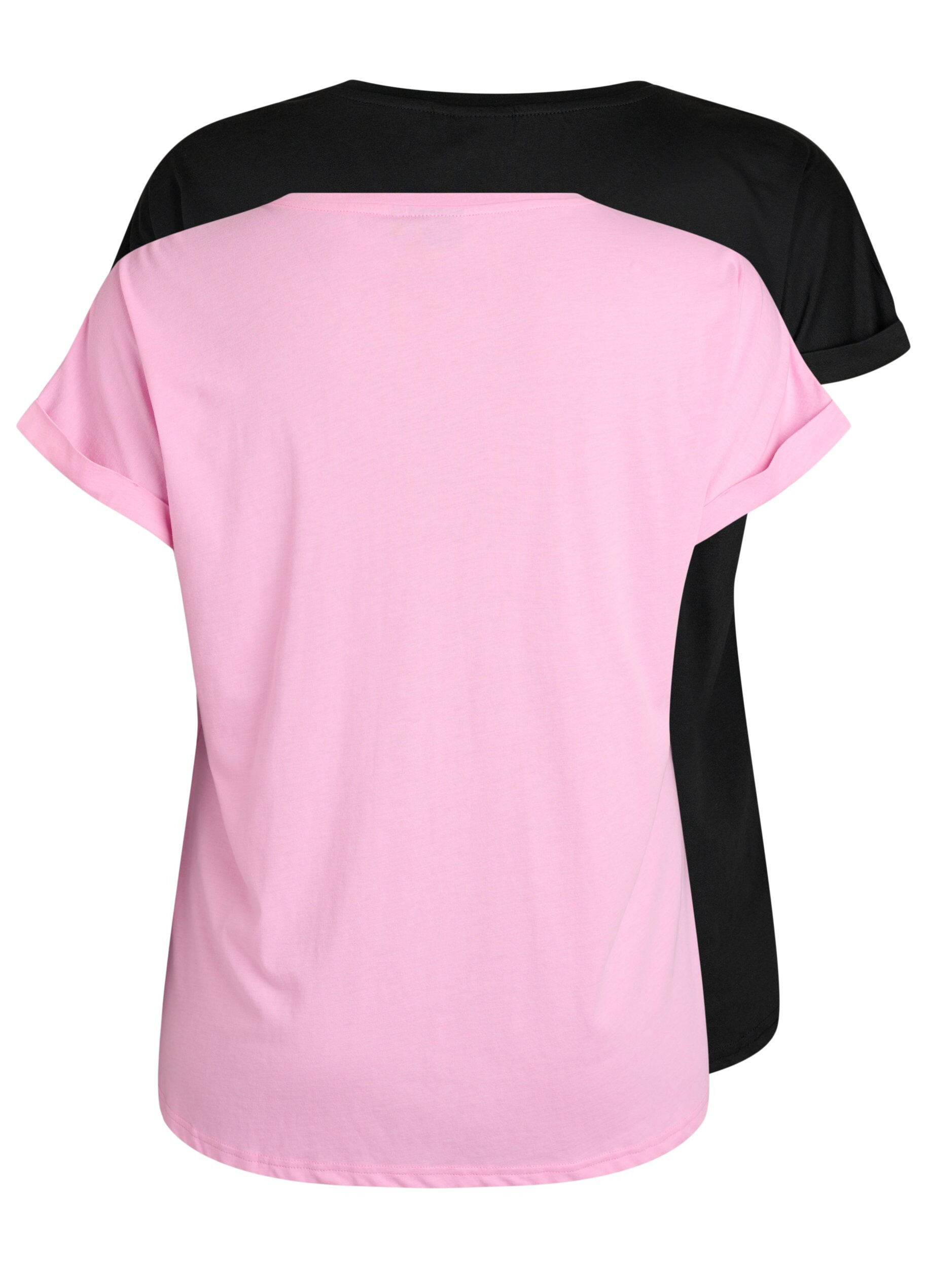Zizzi2 packs de t-shirts &agrave; manches courtes, Rose, Packshot image number 1