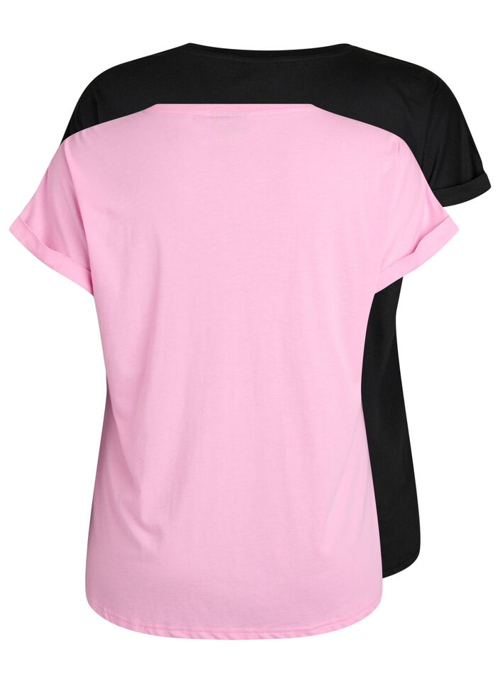 2 packs de t-shirts &agrave; manches courtes, Rose, Packshot image number 1