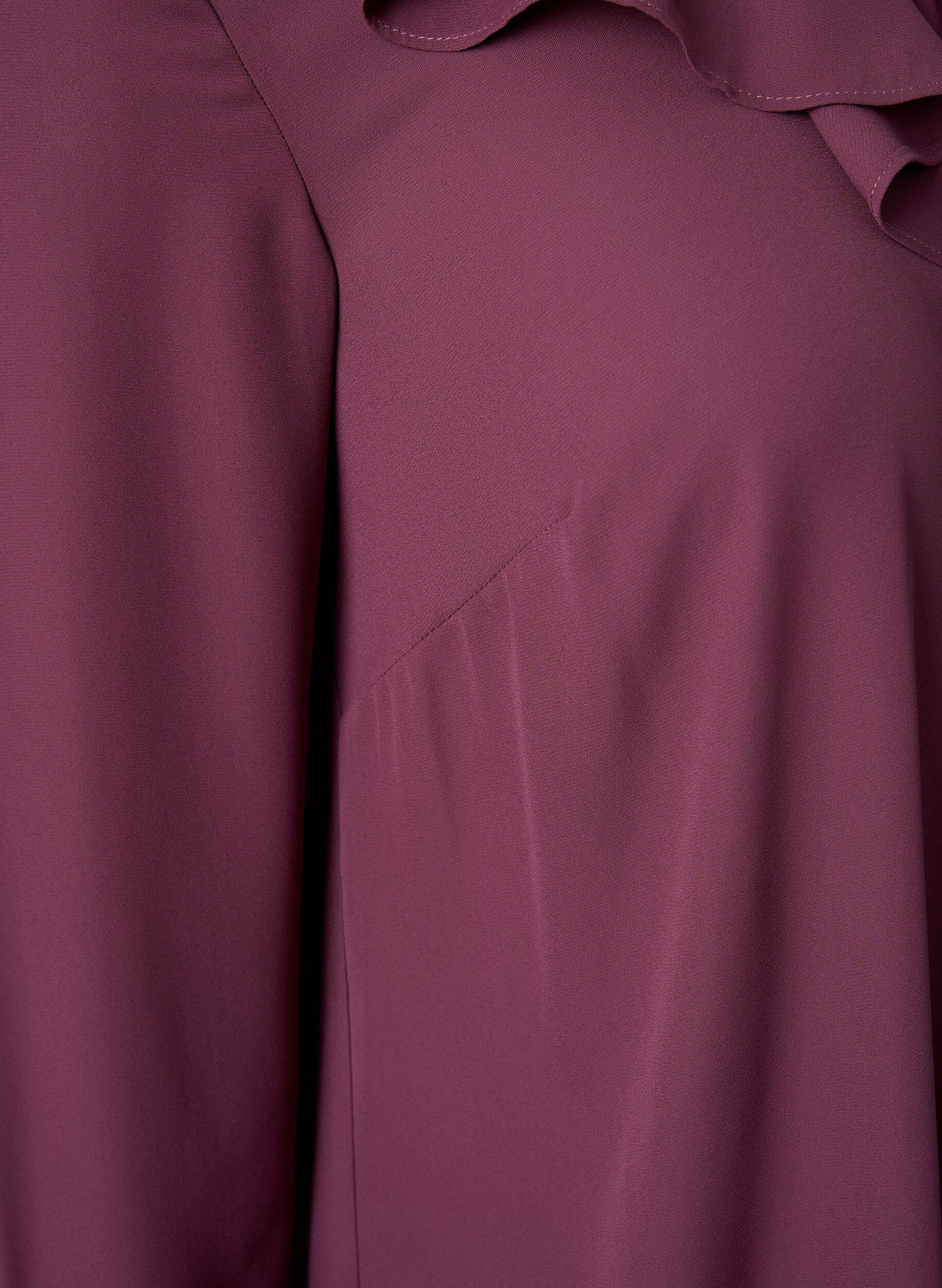 Zizzi Blouse met ruches en lange mouwen, Renaissance Rose, Packshot image number 3