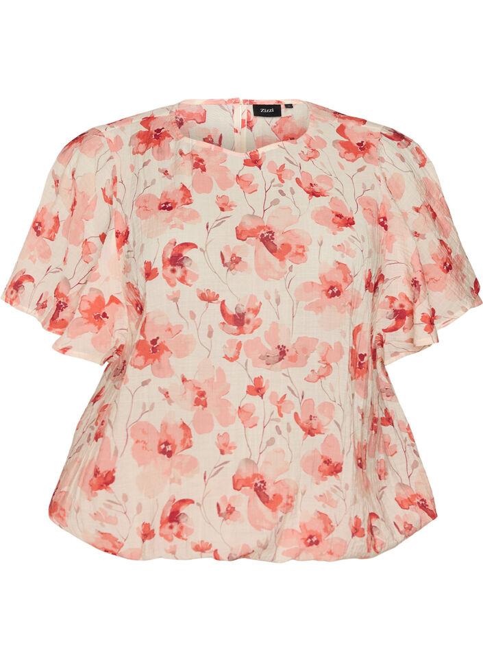 Blouse met ballonavorm en vleermuismouwen, Oranje, Packshot image number 0