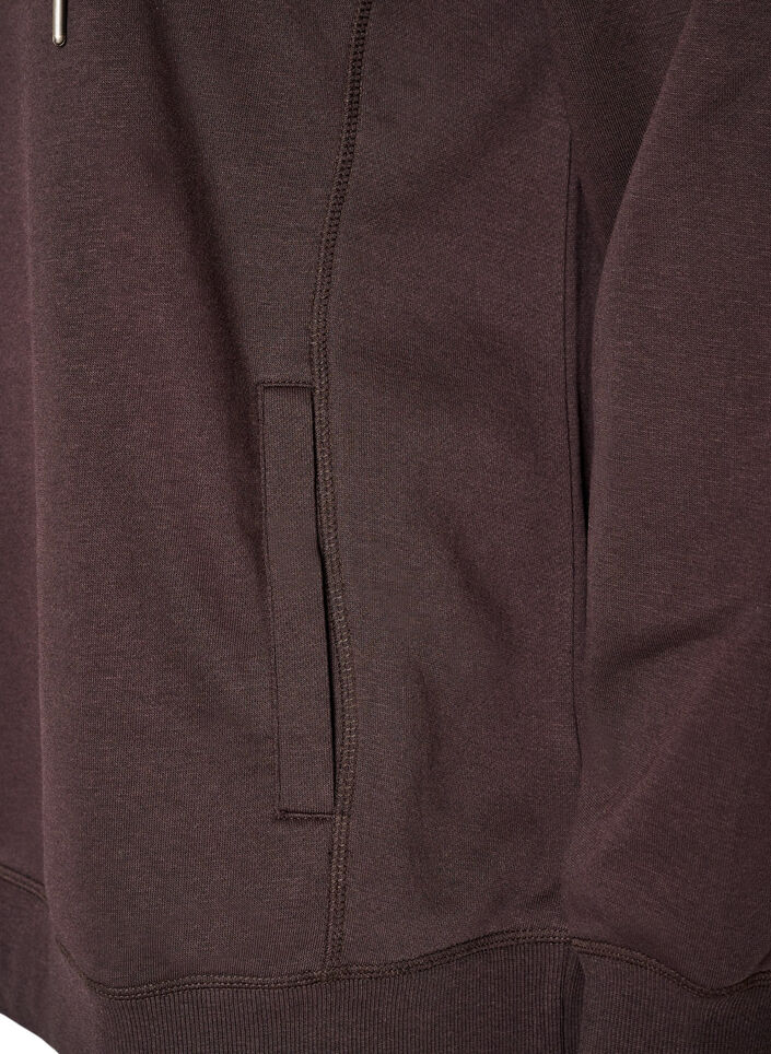 Sweatshirt met hoge kraag en zakken, Bruin, Packshot image number 3