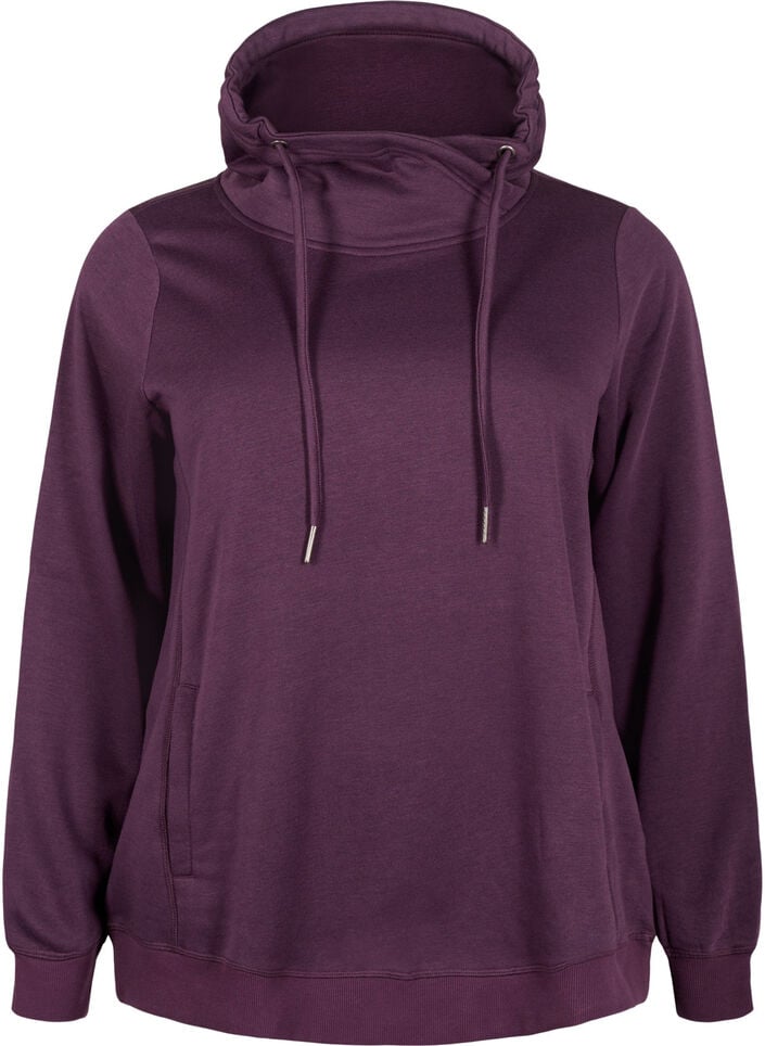 FLASH - Sweatshirt met hoge kraag, Plum Perfect, Packshot image number 0