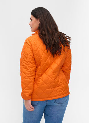 Veste légère matelassée avec fermeture éclair et poches, Mandarin Orange, Model image number 1
