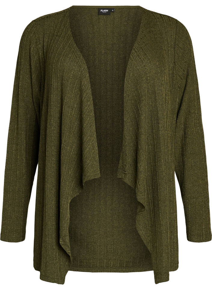 Cardigan ouvert en jersey textur&eacute;, Bleu, Packshot image number 0