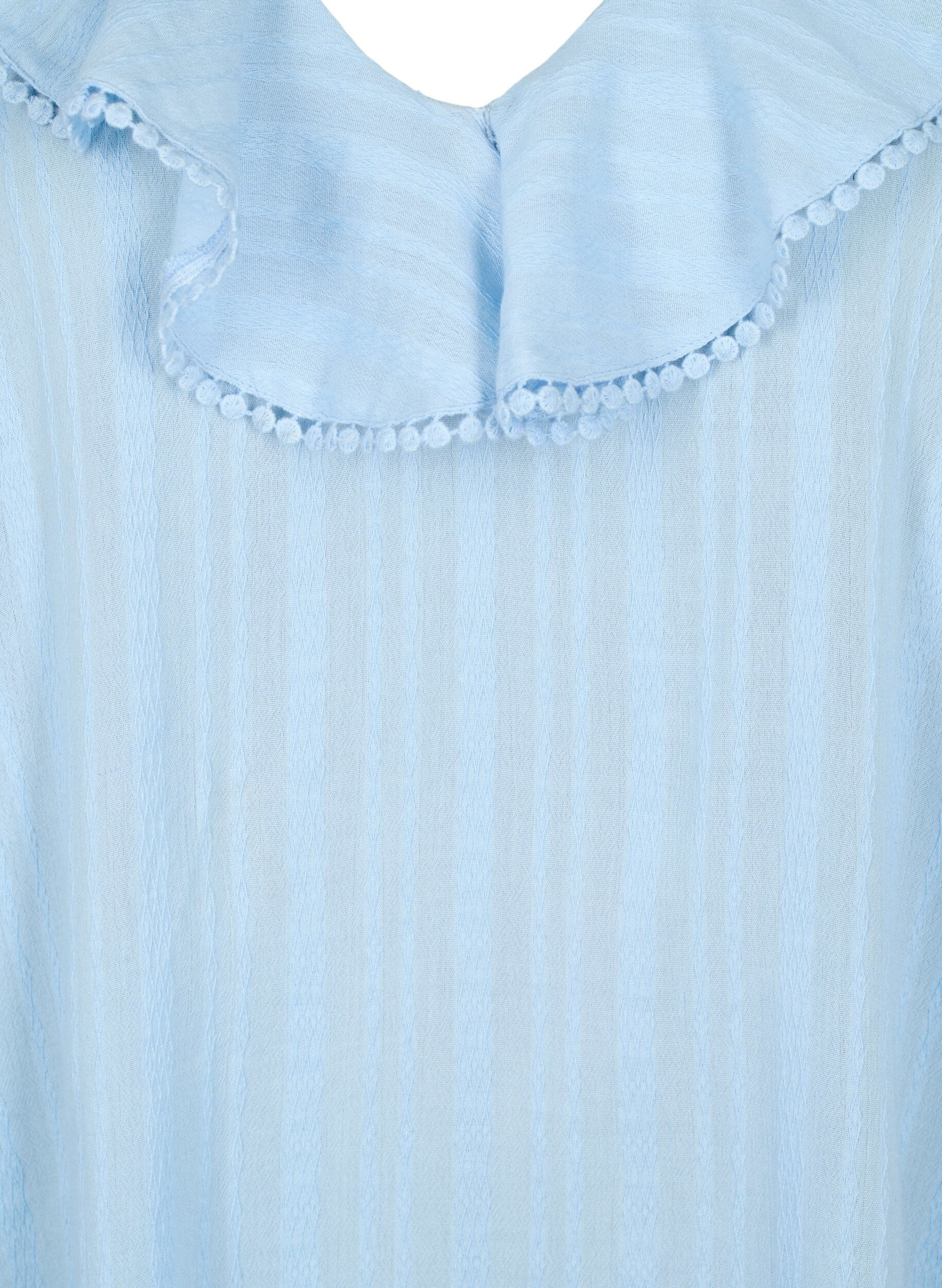 ZizziBlouse met 3/4 mouwen en kant, Chambray Blue, Packshot image number 2