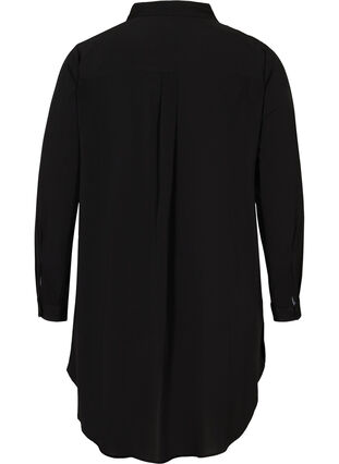 Lange transparante blouse, Black, Packshot image number 1