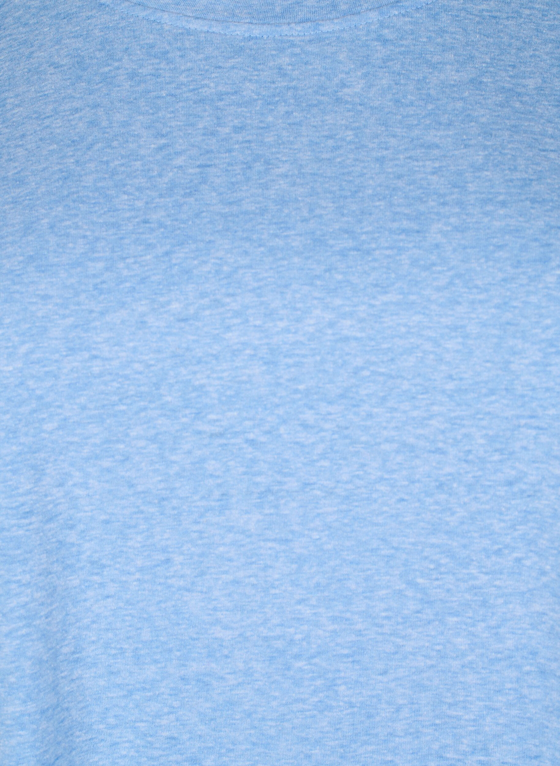 Zizzi T-shirt m&eacute;lang&eacute; &agrave; manches courtes, Bleu Clair, Packshot image number 2