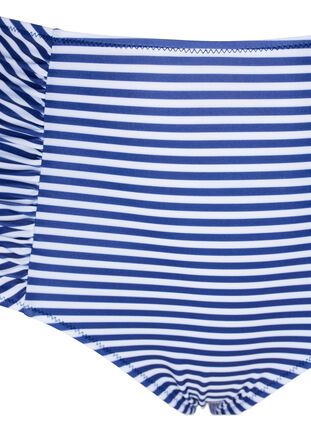 Gestreept bikinibroekje met hoge taille, Blue Striped, Packshot image number 2
