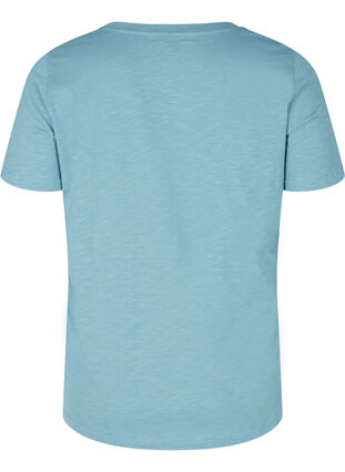 T-shirt met print in ecologisch katoen, Blue Heaven Melange, Packshot image number 1