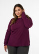 Blouse textur&eacute;e avec bords ondul&eacute;s, Violet, Model image number 0