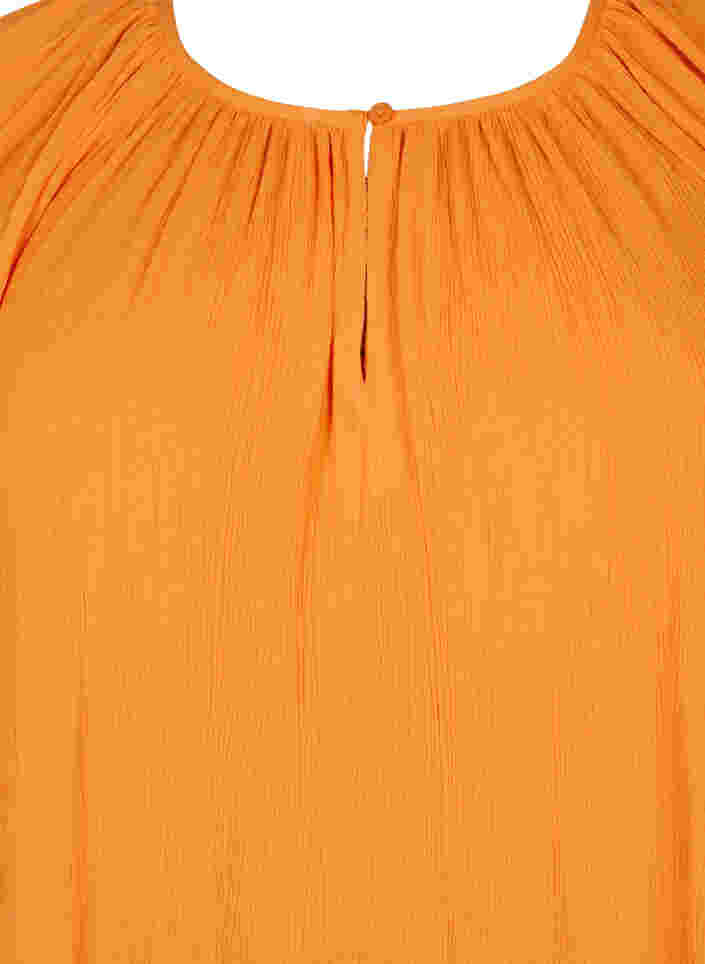 Viscose jurk met korte mouwen, Orange Peel, Packshot image number 2