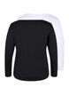 Set van 2 basic tops in katoen , Black/Bright W, Packshot image number 1