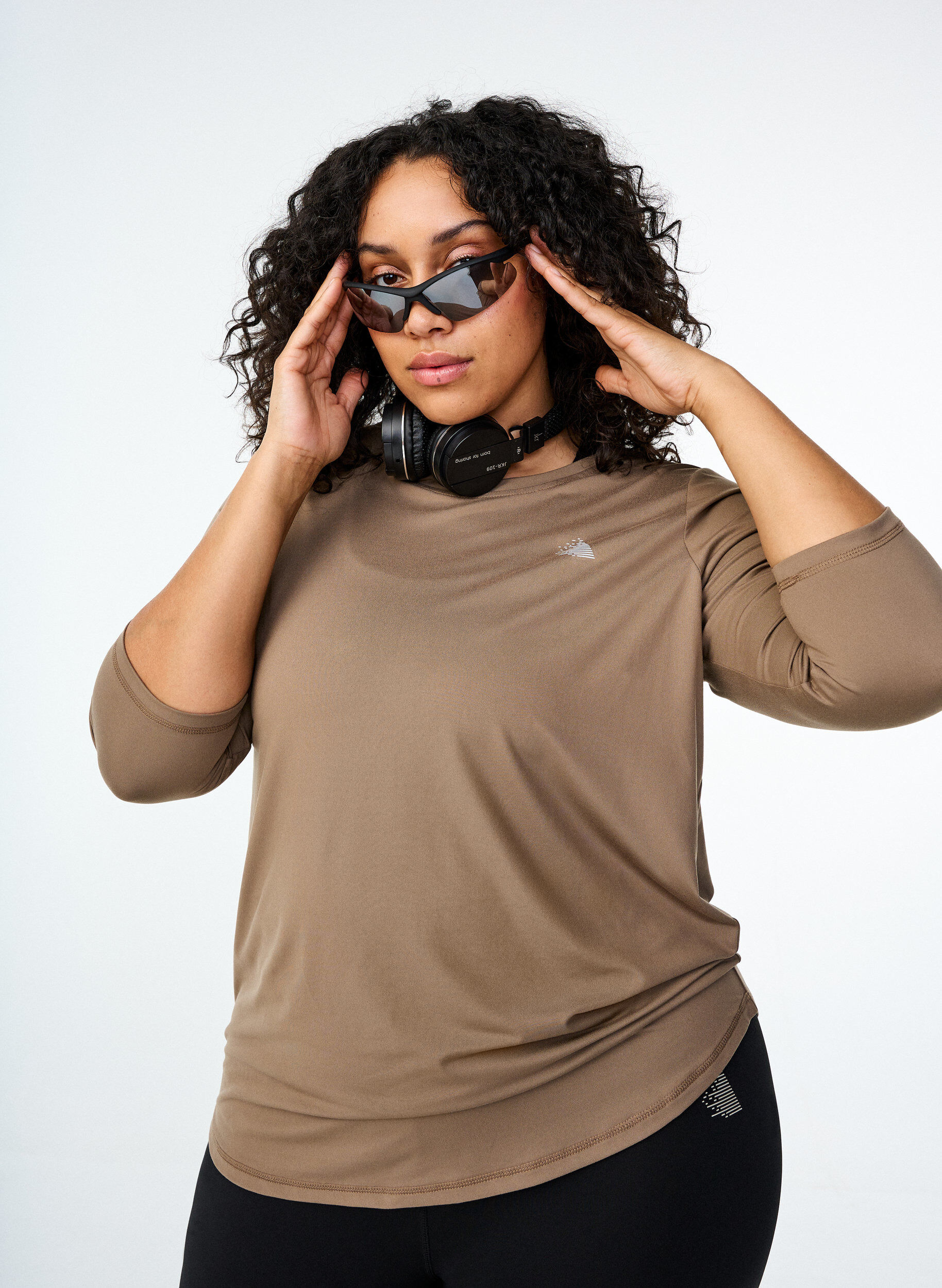 ZizziTraining blouse met 3/4 mouwen, Beige, Image image number 0