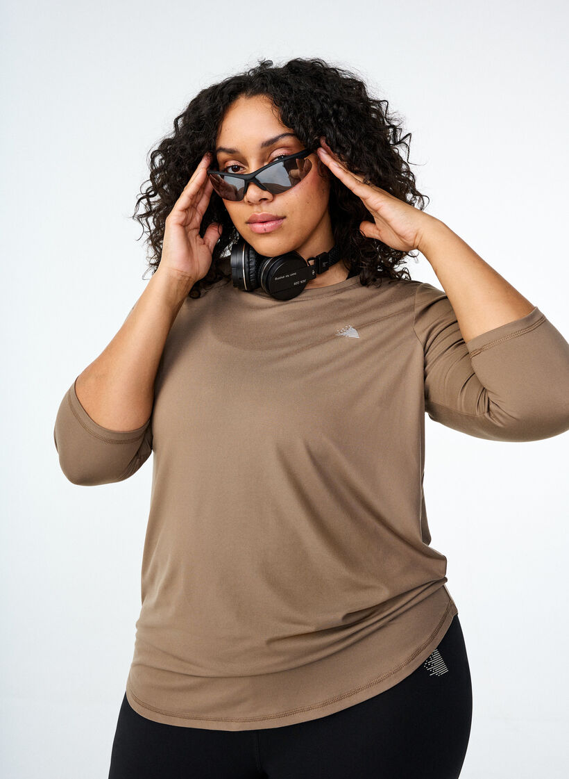 Training blouse met 3/4 mouwen, Beige, Image image number 0