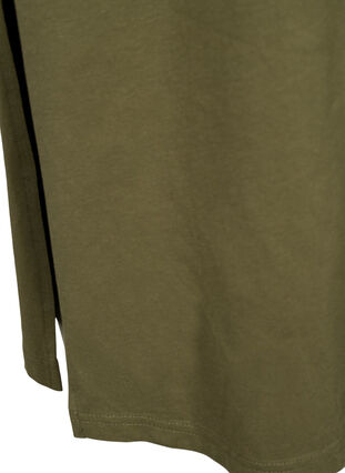Robe en coton à manches courtes avec fente, Ivy Green, Packshot image number 3