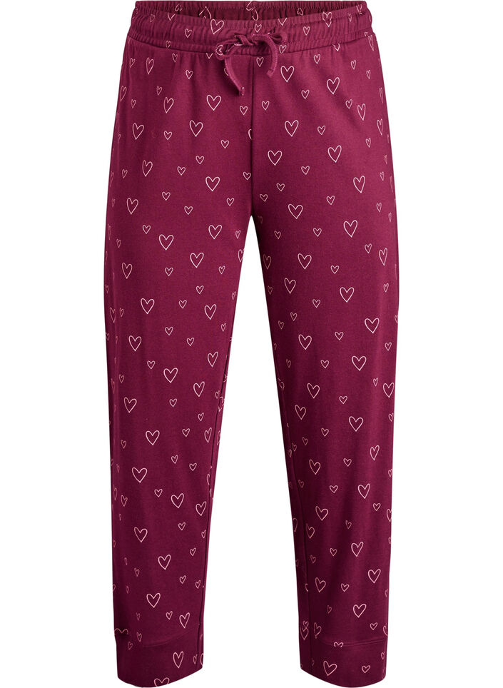 Katoenen pyjamabroek met hoge taille, Rood, Packshot image number 0