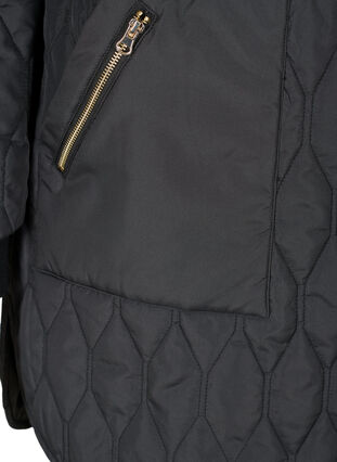 Gewatteerde jas met zakken, Black, Packshot image number 3