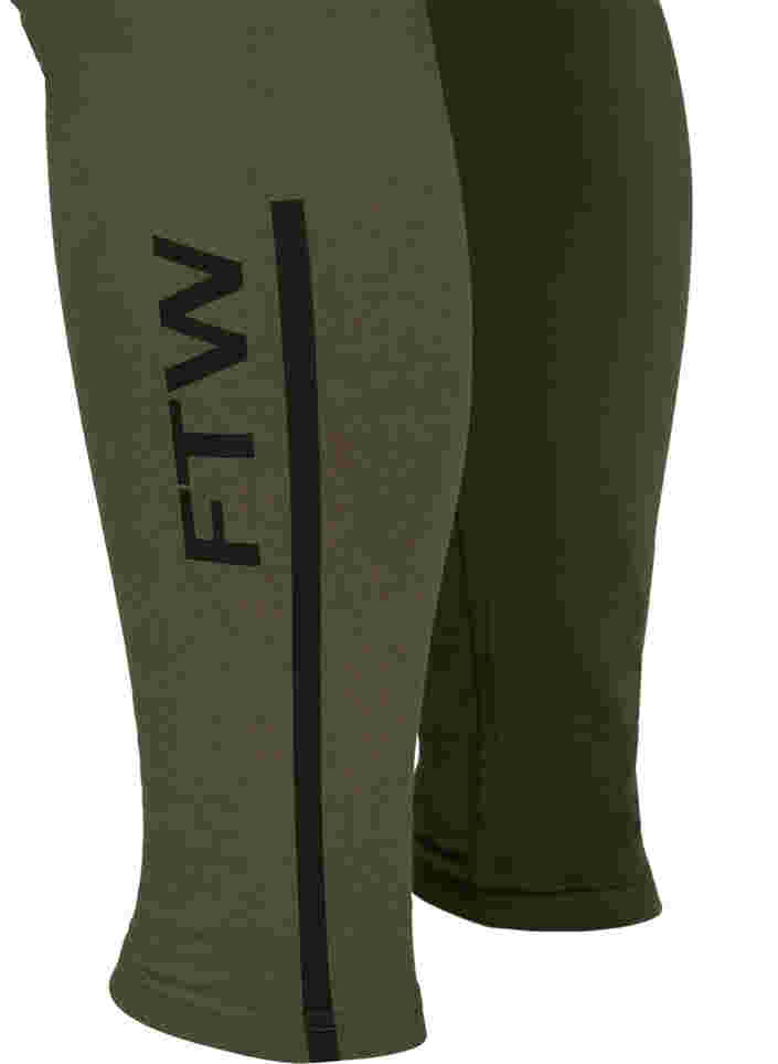 Legging en coton avec détails imprimés, Ivy Green, Packshot image number 3