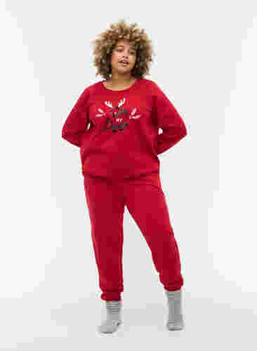 Kerst sweatshirt, Red Oh Deer, Model image number 2