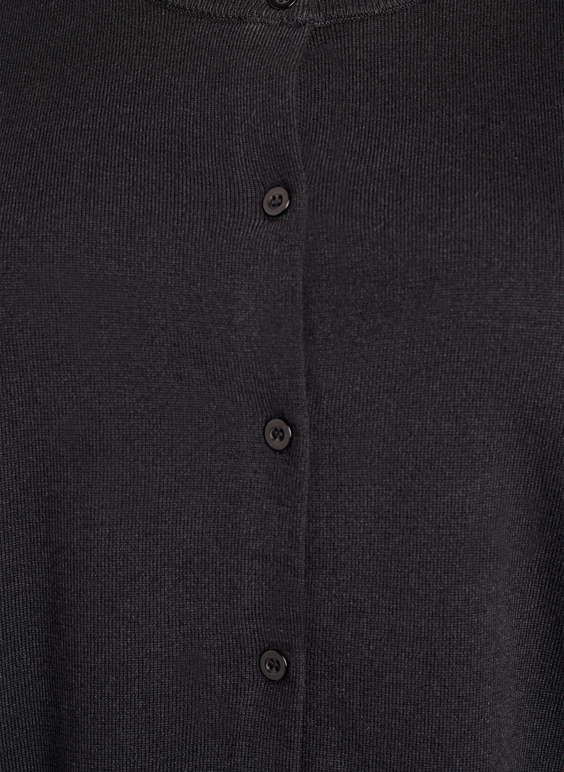 ZizziCardigan en maille fine avec col rond, Noir, Packshot image number 2