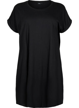 2-pack katoenen jurk met korte mouwen, Black/Black, Packshot image number 2