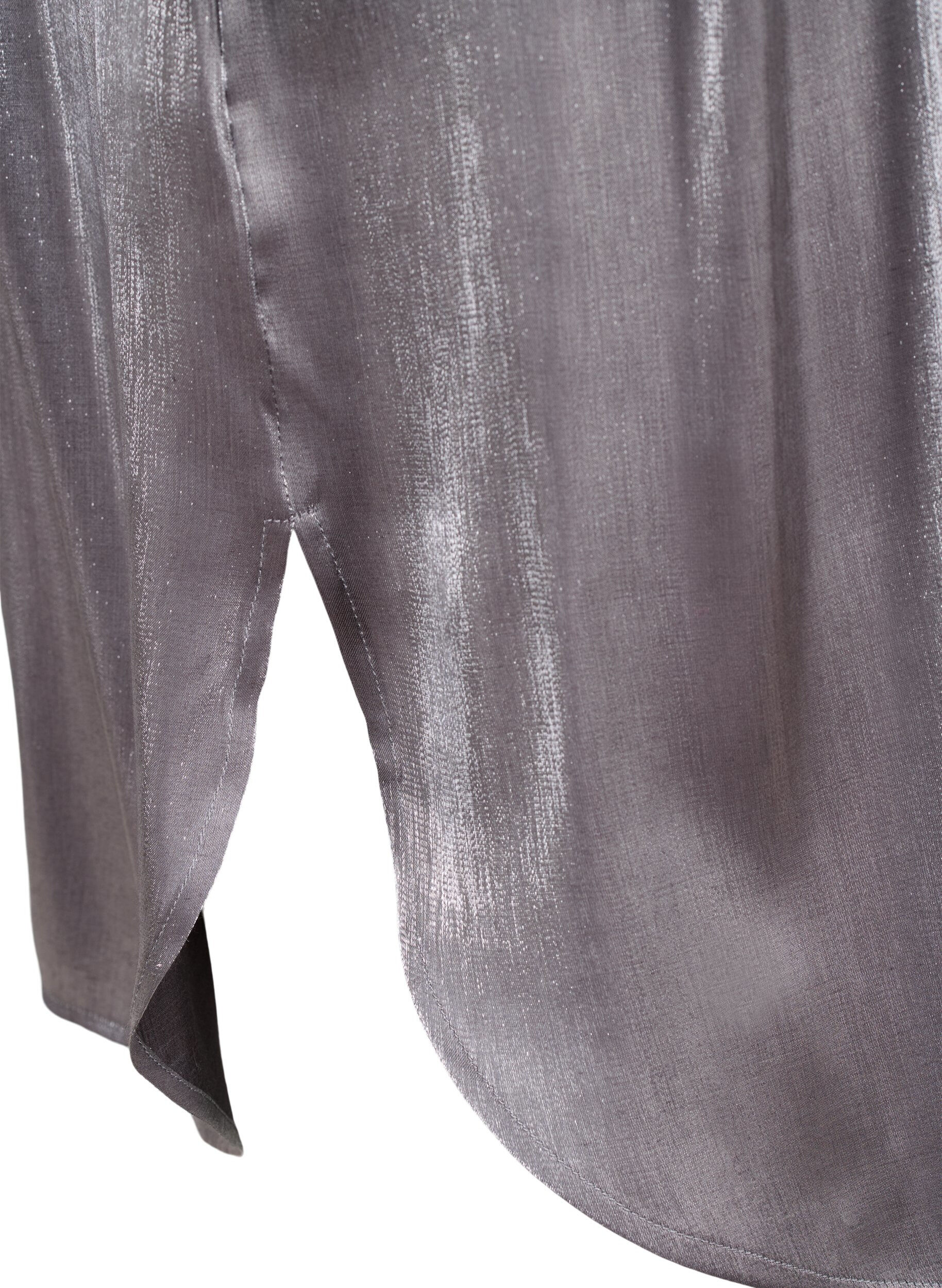 Zizzi Chemise longue de couleur argent&eacute;e, Dark Silver, Packshot image number 3