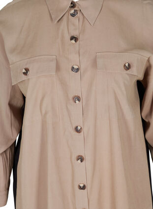 Lange viscose blouse met colorblock, Desert Taupe, Packshot image number 2