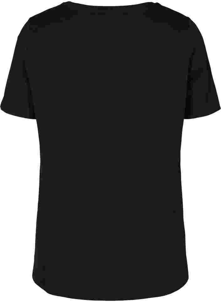 T-shirt de grossesse à manches courtes en coton, Black, Packshot image number 1
