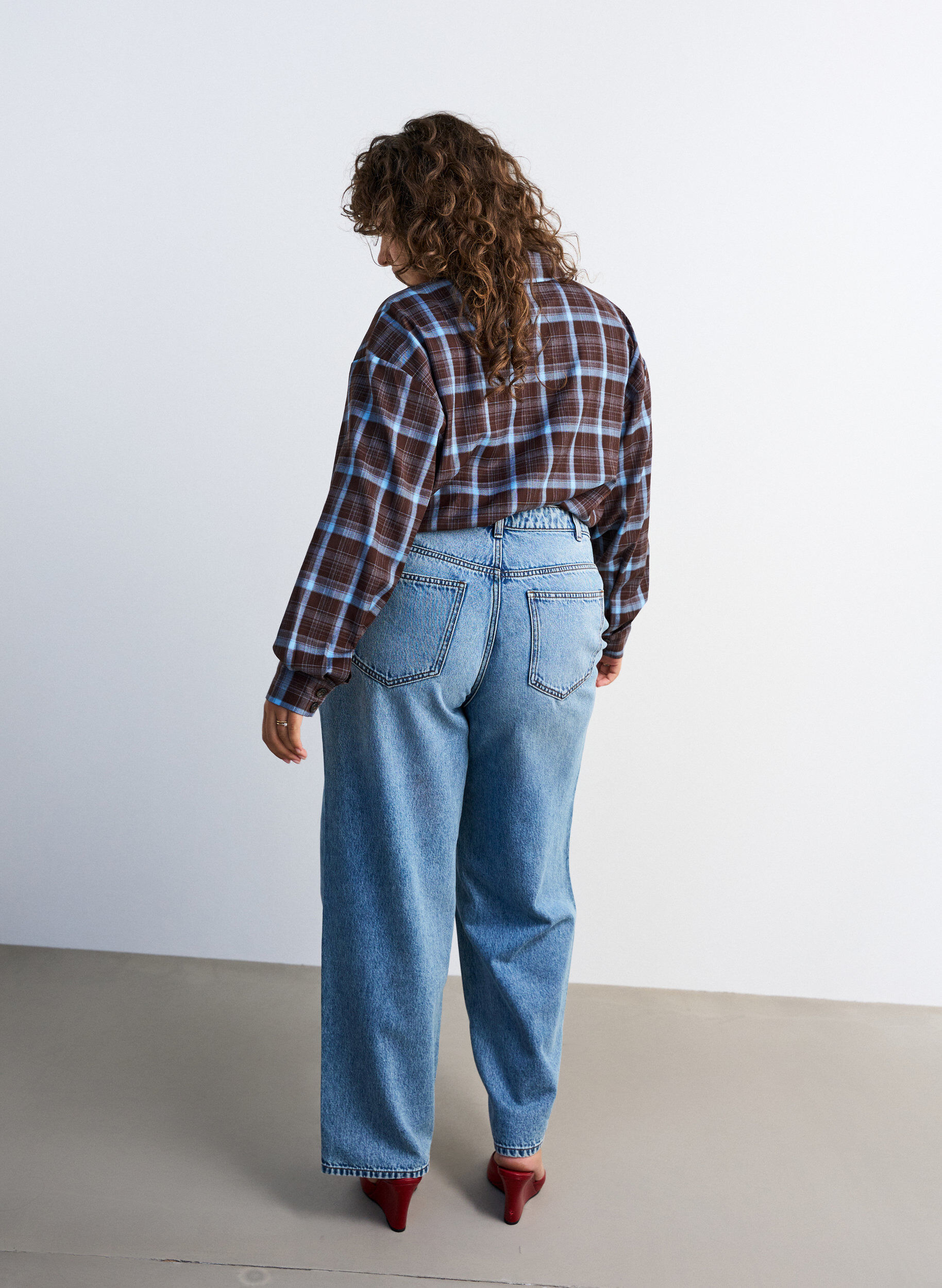 ZizziGeruit overhemd met een losse pasvorm, Bruin, Model image number 2