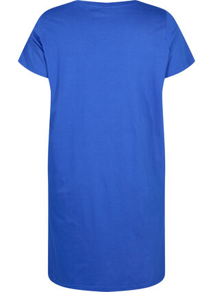 Katoenen nachthemd met korte mouwen, Dazzling Blue GOOD, Packshot image number 1