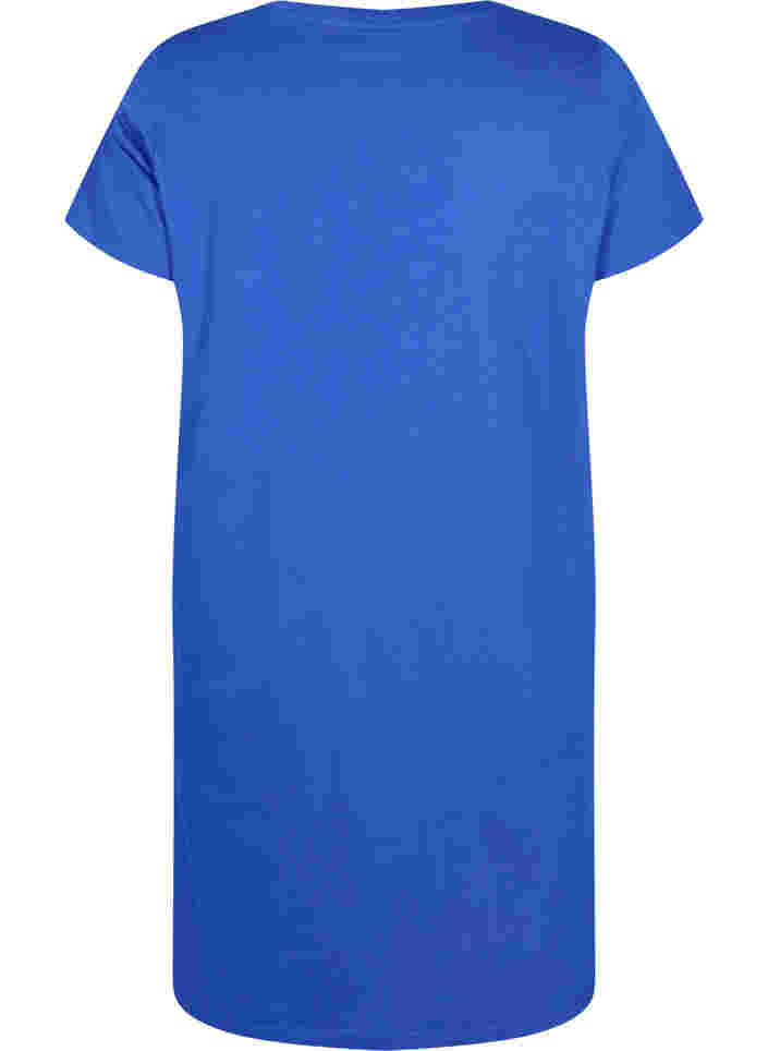 Katoenen nachthemd met korte mouwen, Dazzling Blue GOOD, Packshot image number 1