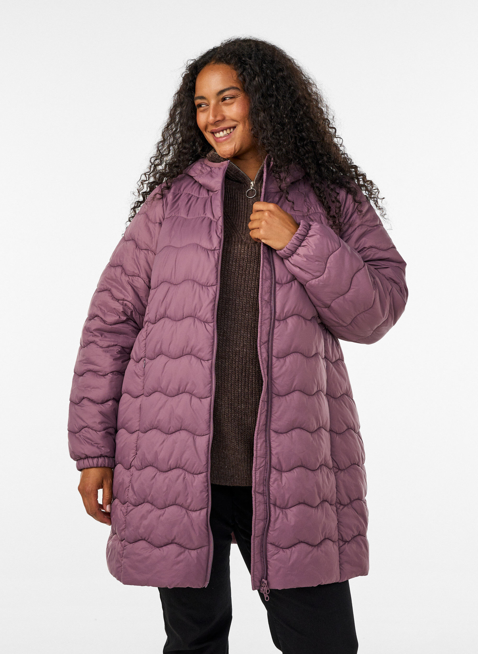 ZizziGewatteerde jas, Roze, Model image number 0