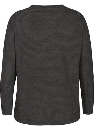 Blouse tricotée, Dark Grey Melange, Packshot image number 1