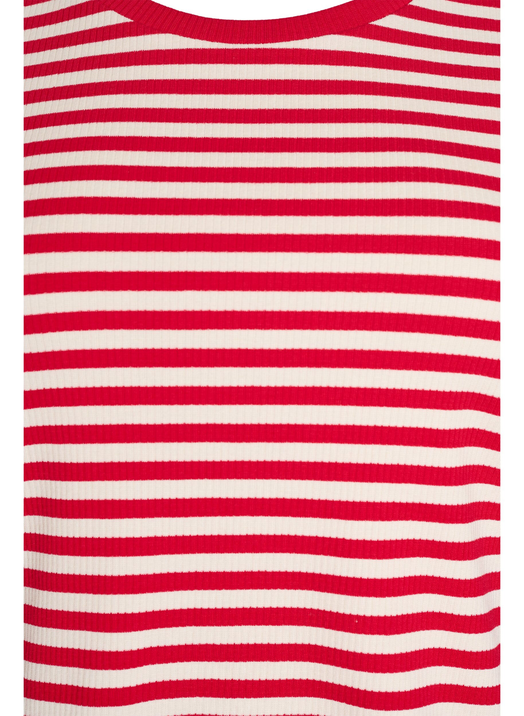 ZizziT-shirt ray&eacute; &agrave; texture c&ocirc;tel&eacute;e, Rouge, Packshot image number 2
