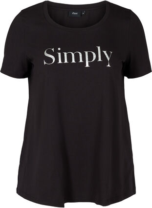 T-shirt à manches courtes avec imprimé, Black SIMPLY, Packshot image number 0