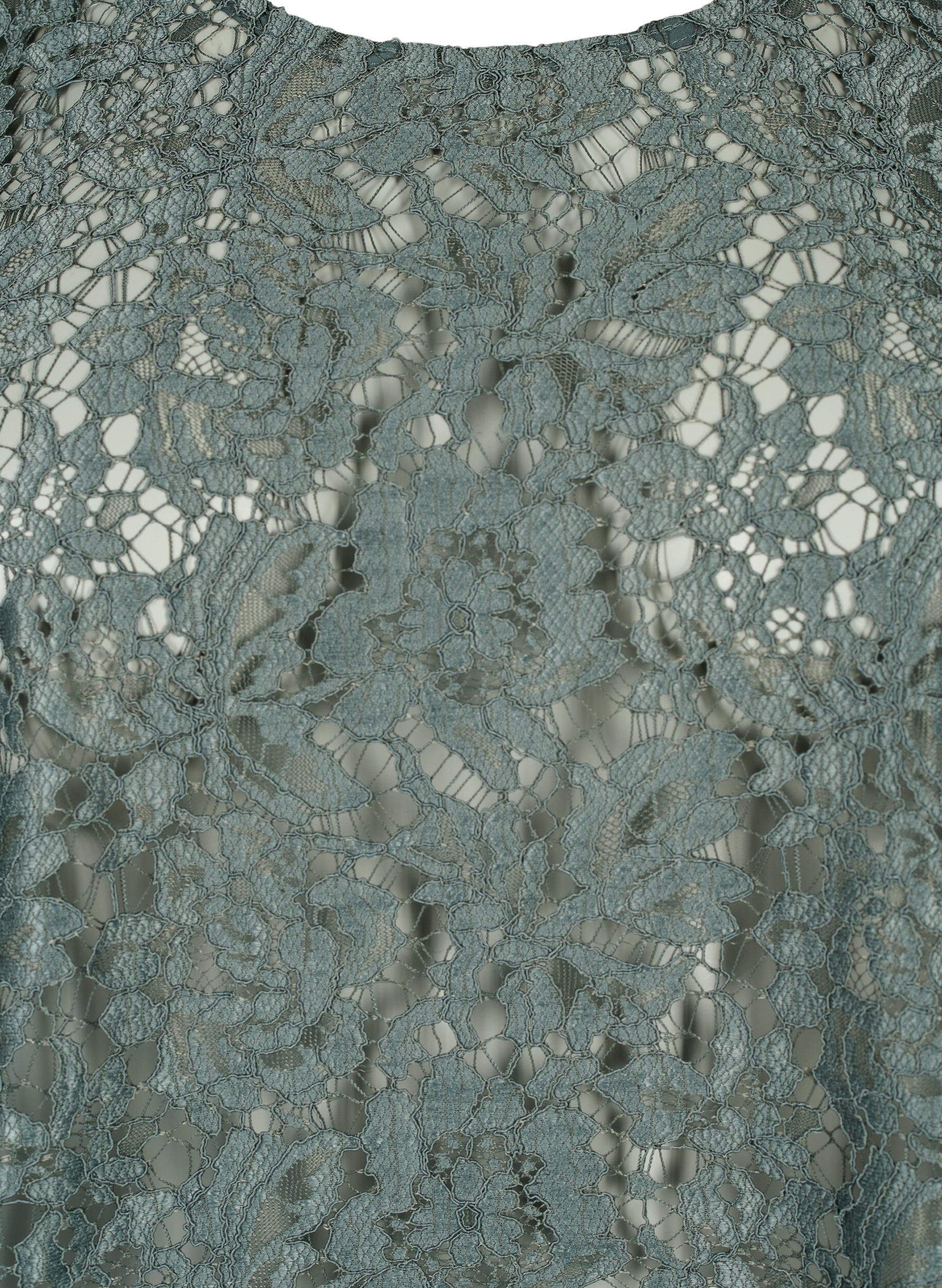 ZizziFLASH - Kanten blouse met lange mouwen, Balsam Green, Packshot image number 2