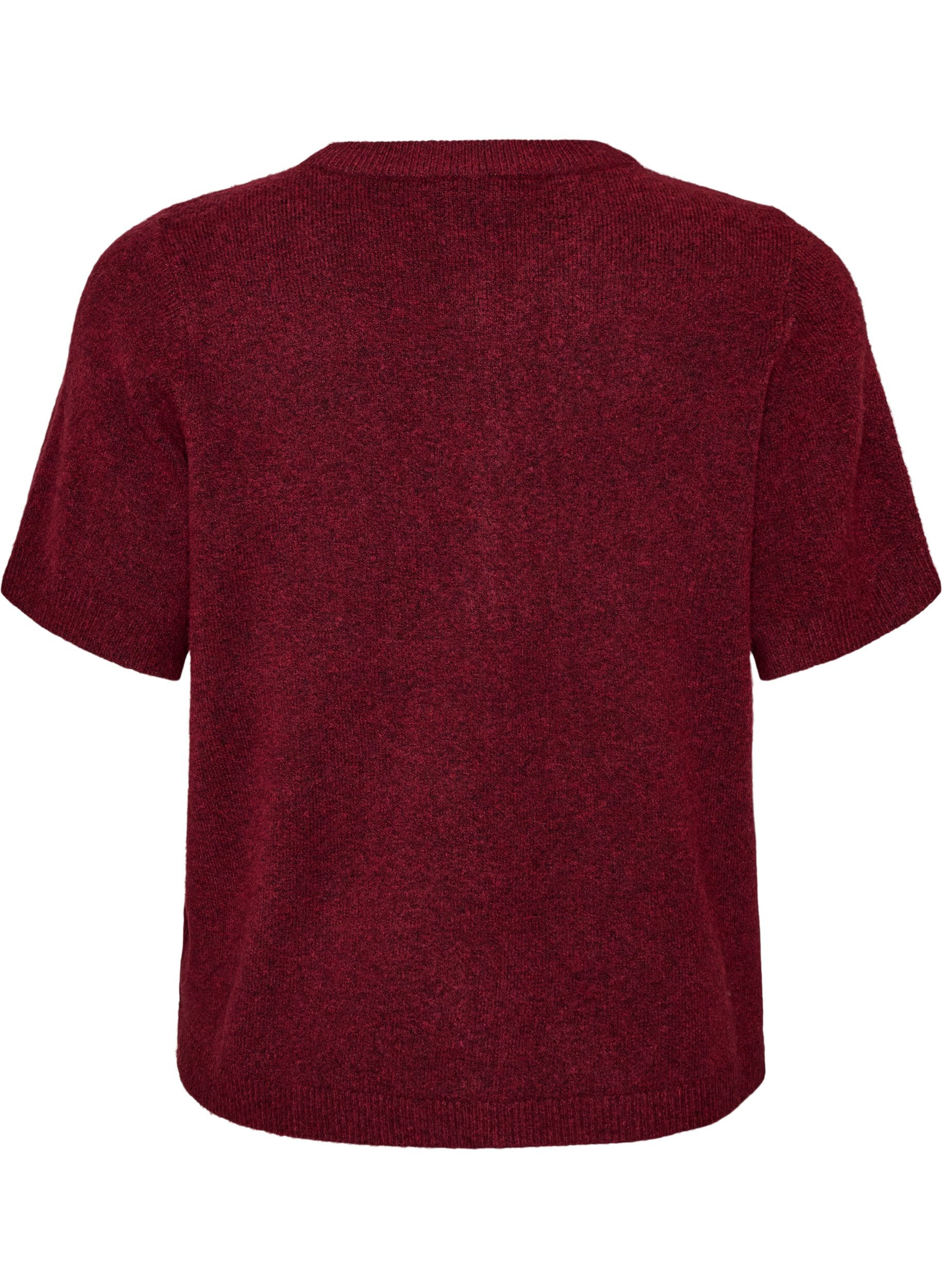 ZizziCardigan en maille avec manches courtes, Bordeaux, Packshot image number 1