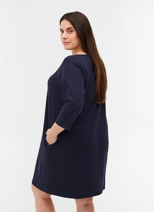 Robe en coton à manches 3/4 et poches, Night Sky, Model image number 1