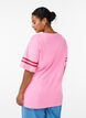 T-shirt coll&egrave;ge oversize et sportif, Rose, Model image number 2