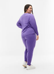 Pantalon en maille mélangée avec côtes, Purple Opulence Mel., Model