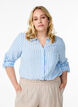 Linnen en viscose shirt met 3/4 mouwen, Blauw, Model image number 0