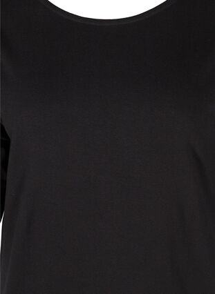 Katoenen jurk met 3/4 mouwen en zakken, Black, Packshot image number 2