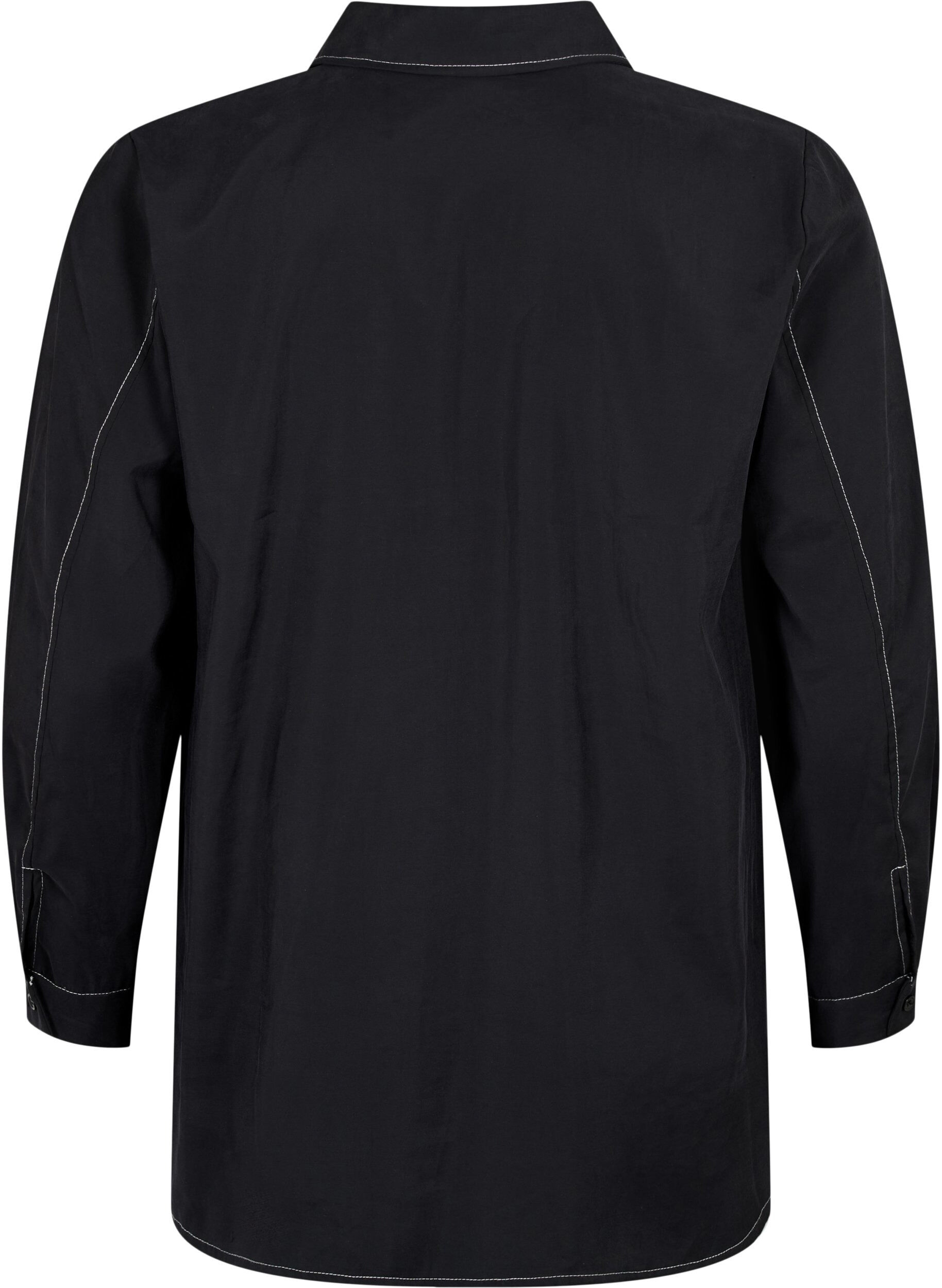 ZizziShirt met contrasterende stiksels, Black, Packshot image number 1