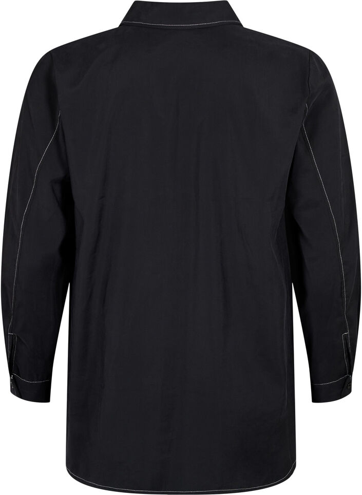 Shirt met contrasterende stiksels, Black, Packshot image number 1