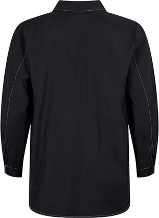 Shirt met contrasterende stiksels, Black, Packshot image number 1
